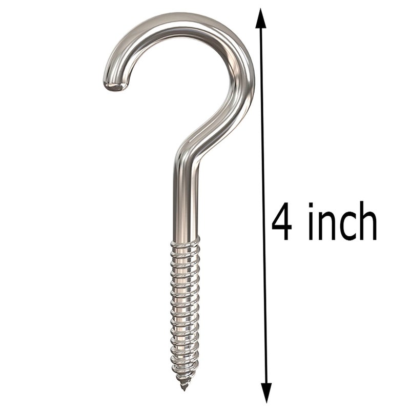 Axe Sickle 4 Inch Heavy Duty Large Screw Hook Ceiling Hook Cup Hook Silver 10 Pcs - Image 2